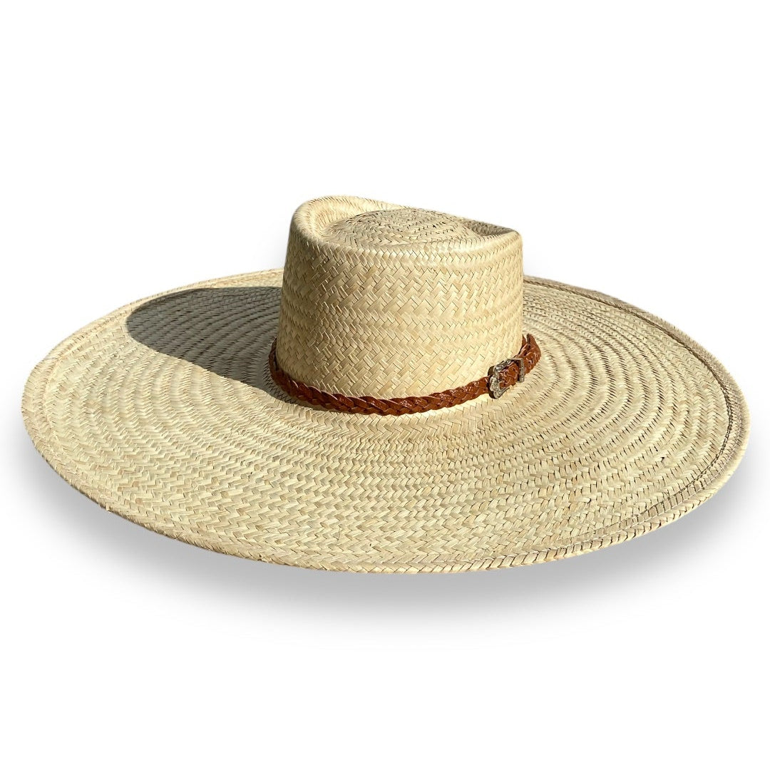 Sombrero de paja panameño con banda trenzada de primera calidad