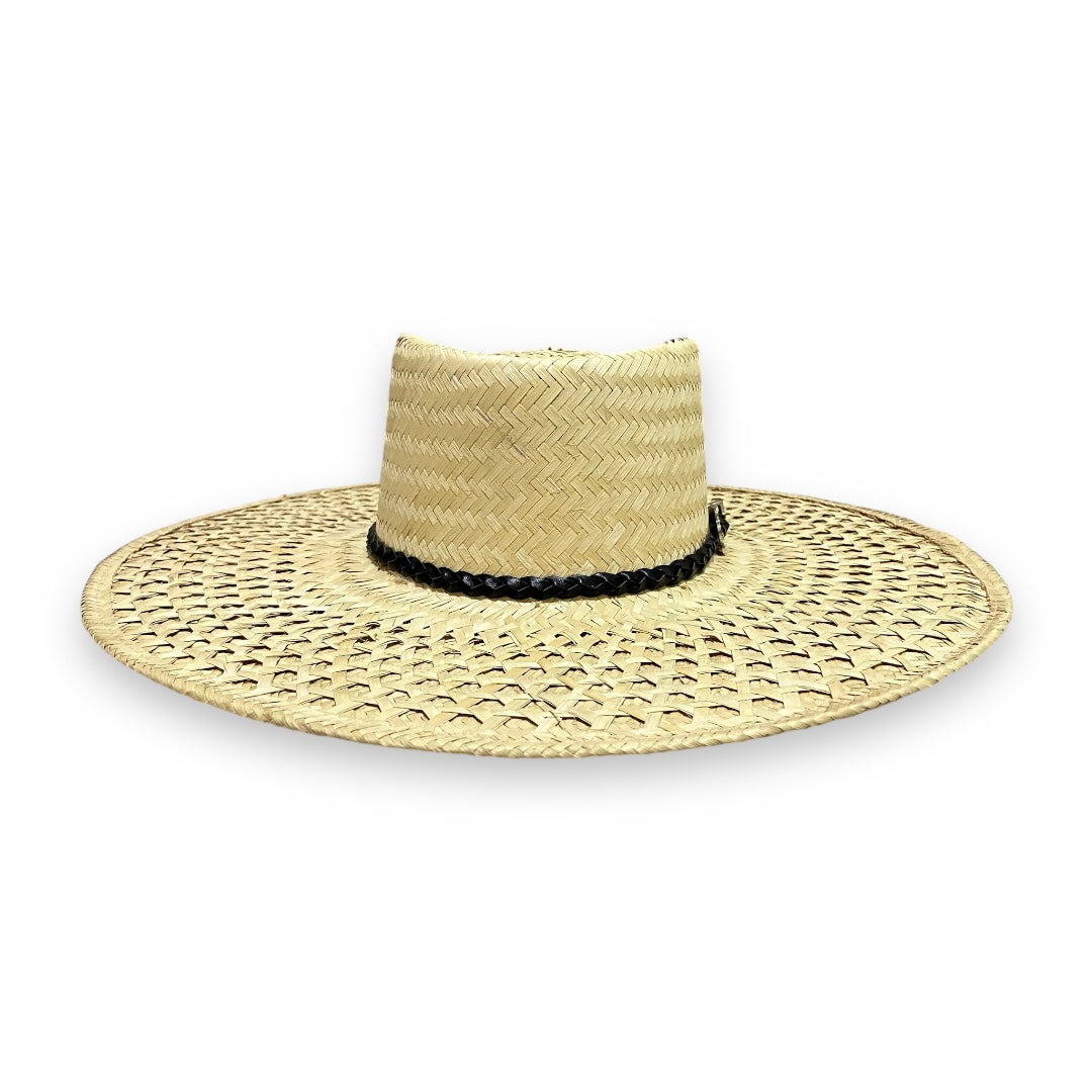 Venice double straw hat with premium band, 12 cm brim