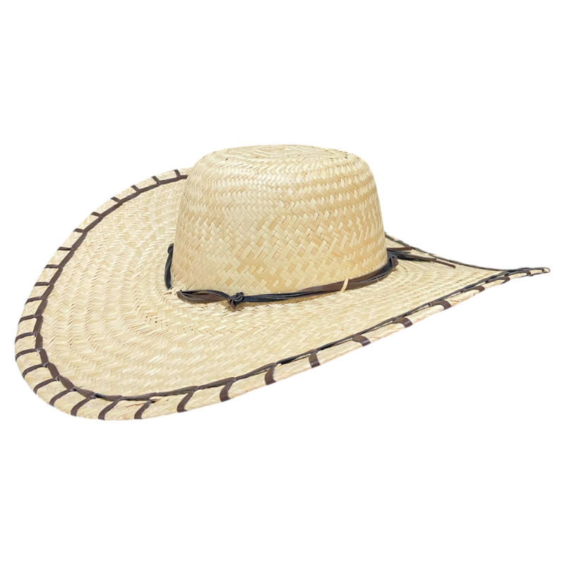 Carandá Muladeiro straw hat with interlaced leather