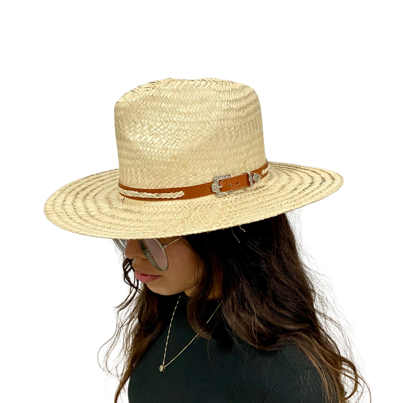 Sombrero de paja Violador con banda trenzada de primera calidad