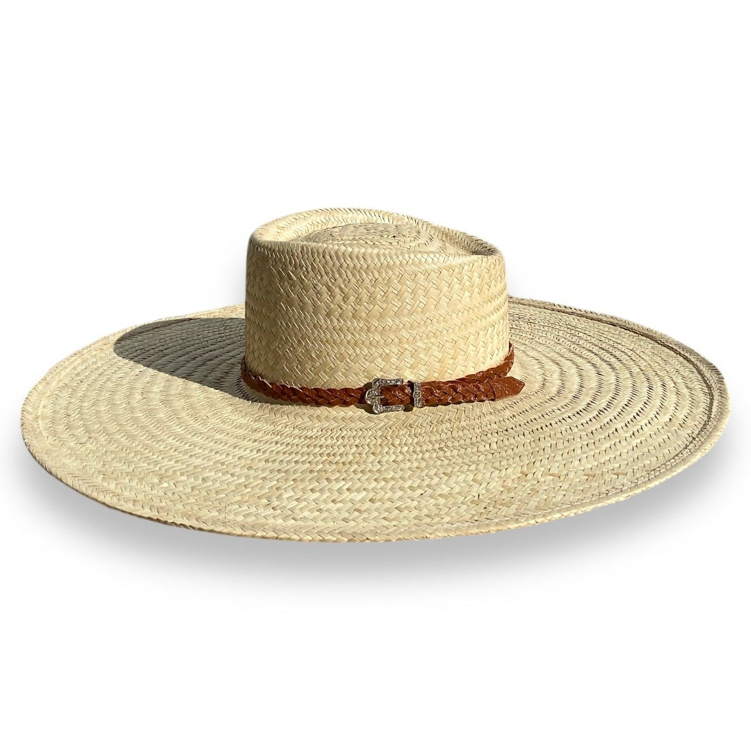 Sombrero de paja panameño con banda trenzada de primera calidad