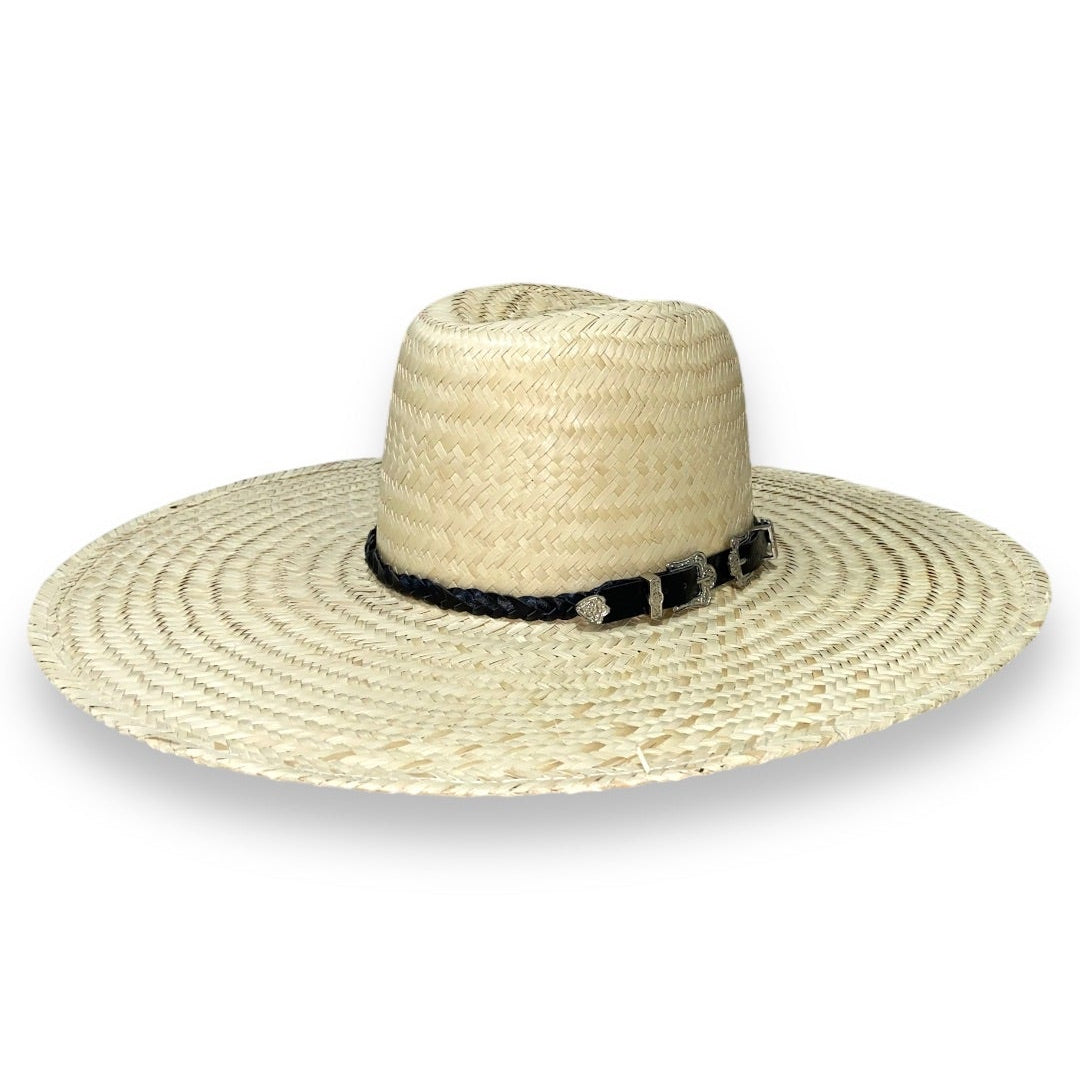 Sombrero de paja Campeiro con banda trenzada doble premium