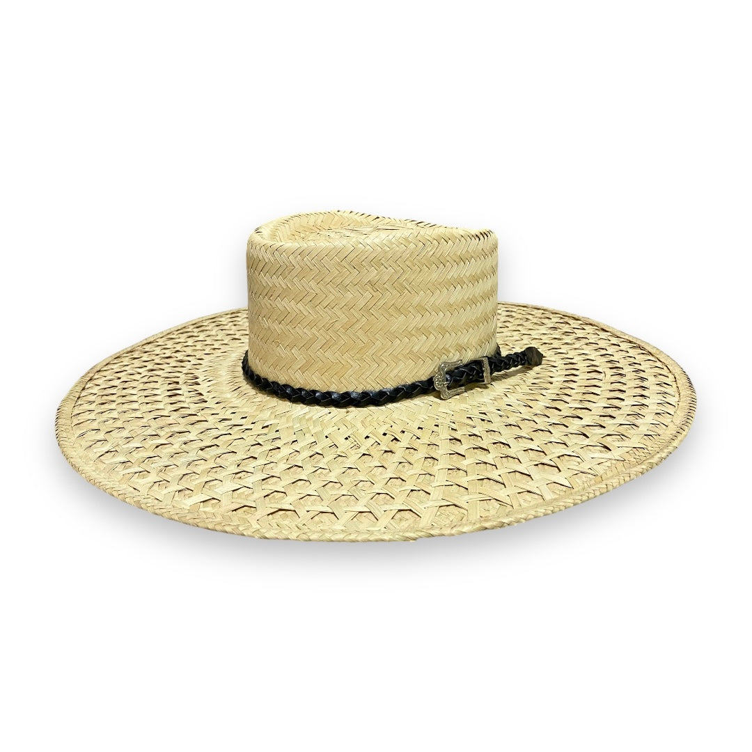 Sombrero veneciano de paja doble con banda premium, ala de 12 cm
